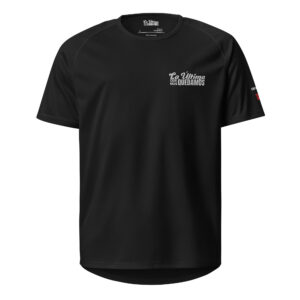 Camiseta equipo deportiva bordada unisex negra