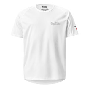 Camiseta equipo deportiva bordada unisex blanca