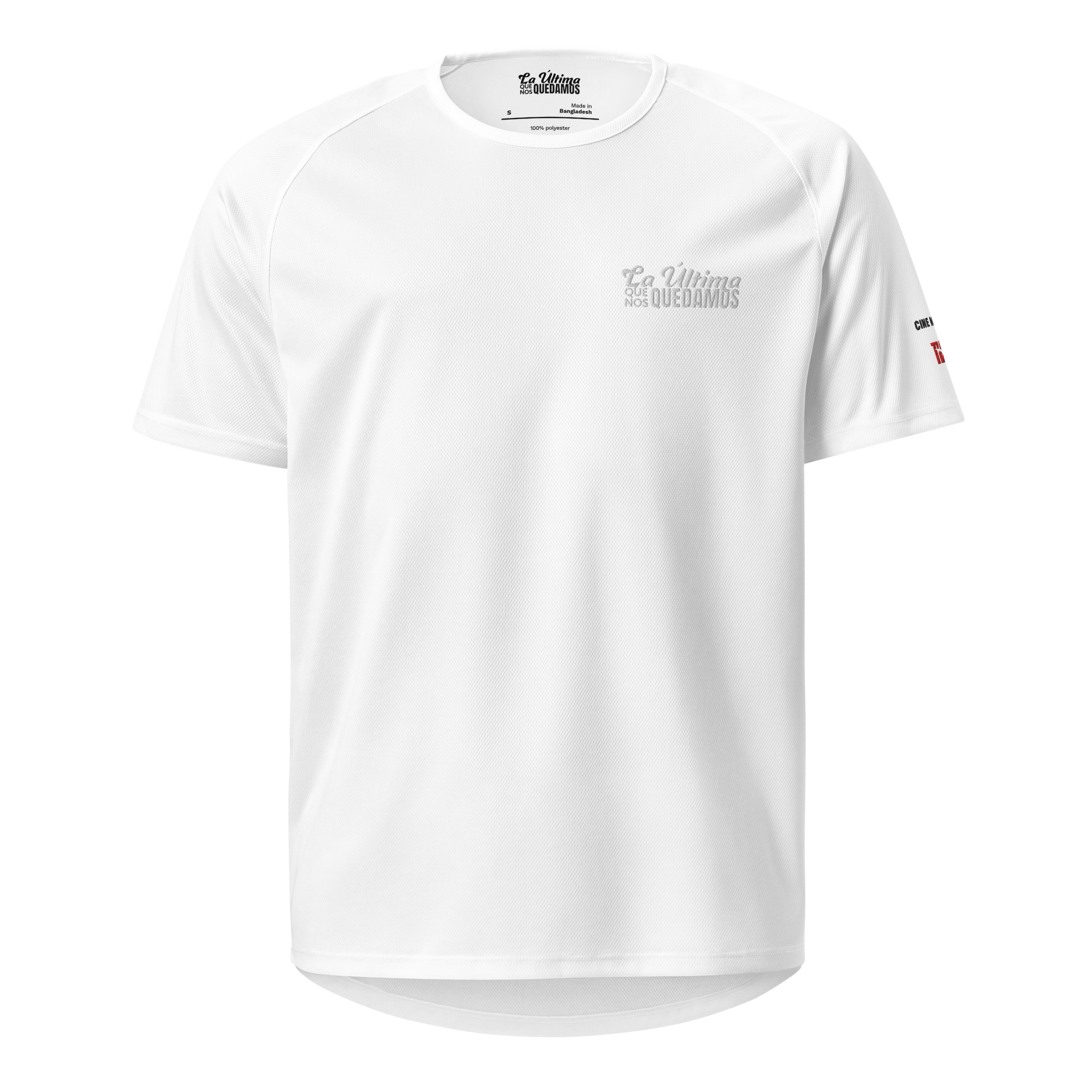 Camiseta equipo deportiva bordada unisex blanca